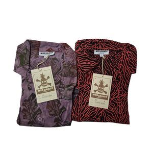 Mad Gringo Women's Lot Of 2 Small Hawaiian Shirts NEW WITH TAGS Button Up